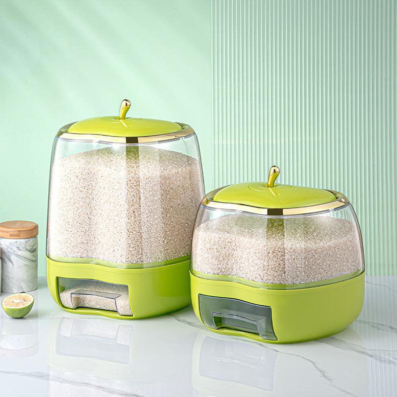 Grain Dispenser Grain Storage Box Transparent Moisture-proof Sealed Rice Jar Circular Kitchen Rice Bucket Insectproof Rice Tank