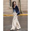 Demana Women's Washed Cotton-Feel Relaxed Wide-Leg Casual Pants
