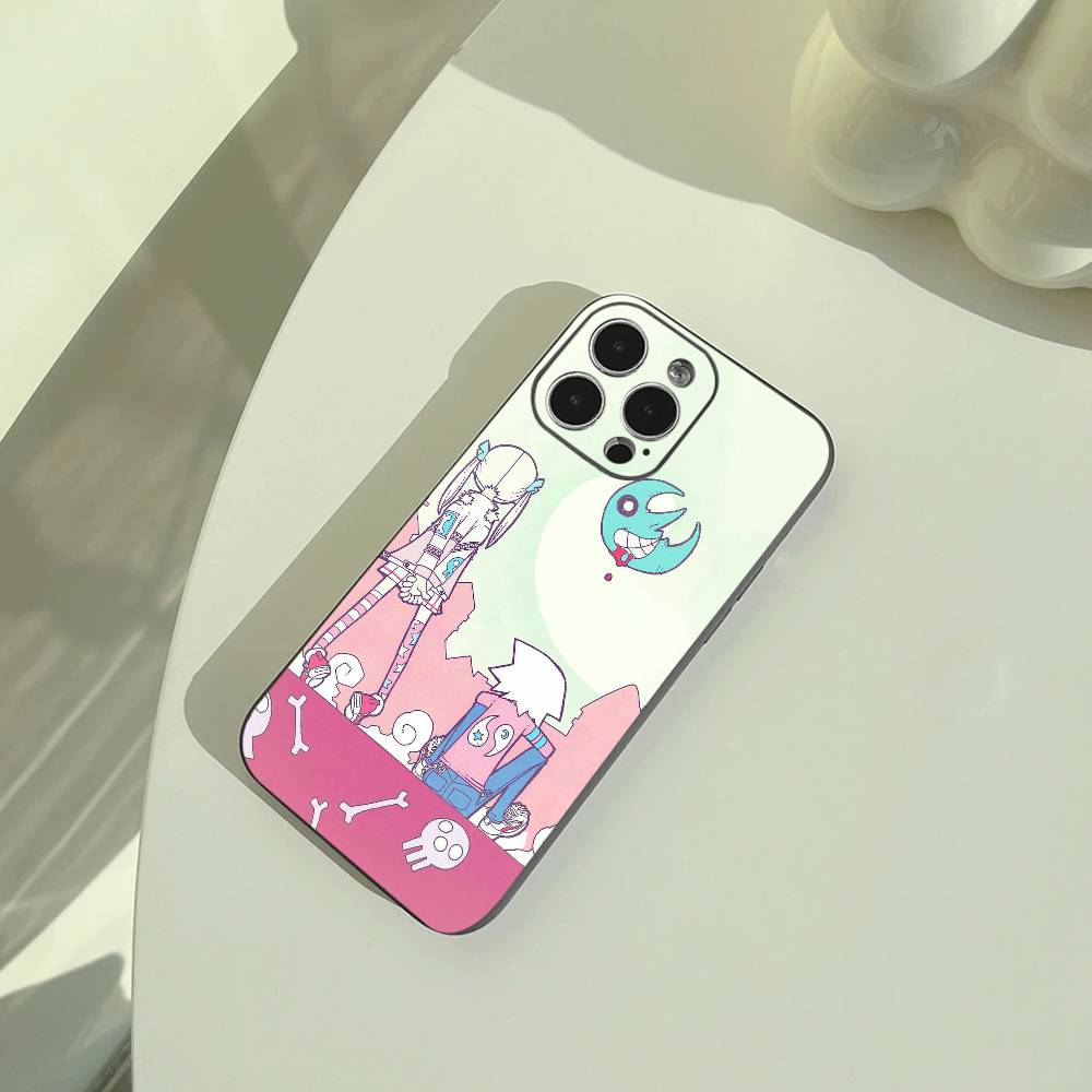 Anime-S-Soul -E-Eater Phone Case For iPhone 17,16,15,14,13,12,11 Pro Max,16Plus,XS Soft Black Cover