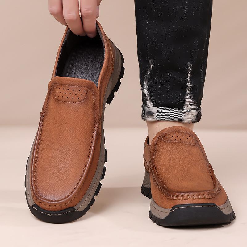 Men's shoes Outdoor casual shoes Men's wear-resistant tooling leather shoes Non-slip sports hiking shoes Men's