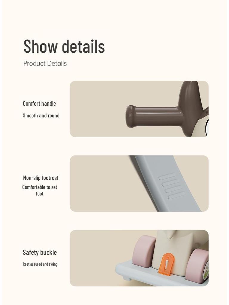 2-in-1 Wooden Rocking Horse for Kids: Rocking Chair & Sliding Car, Ideal Birthday Gift for Ages 1-6.