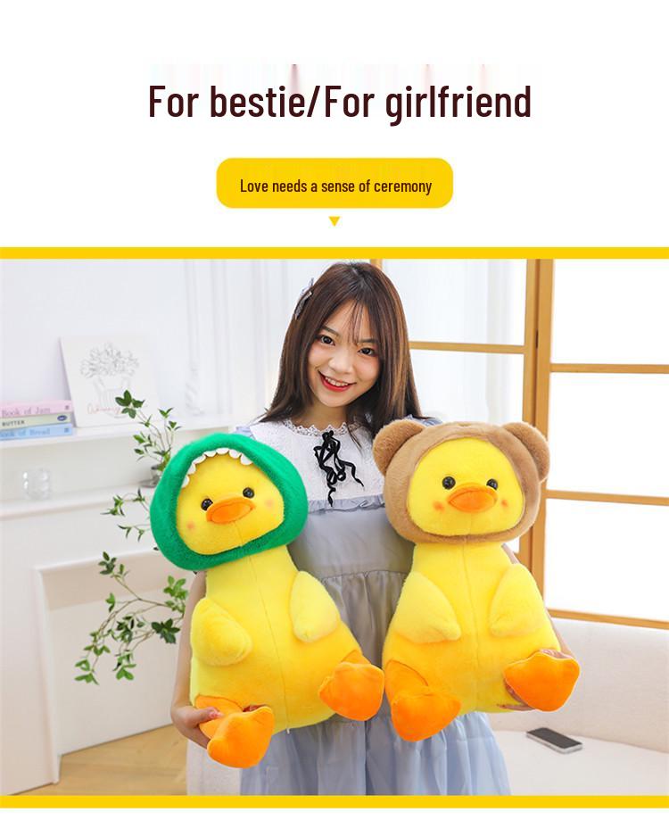 Cuddly Yellow Duck Doll Plush Toy and Pillow