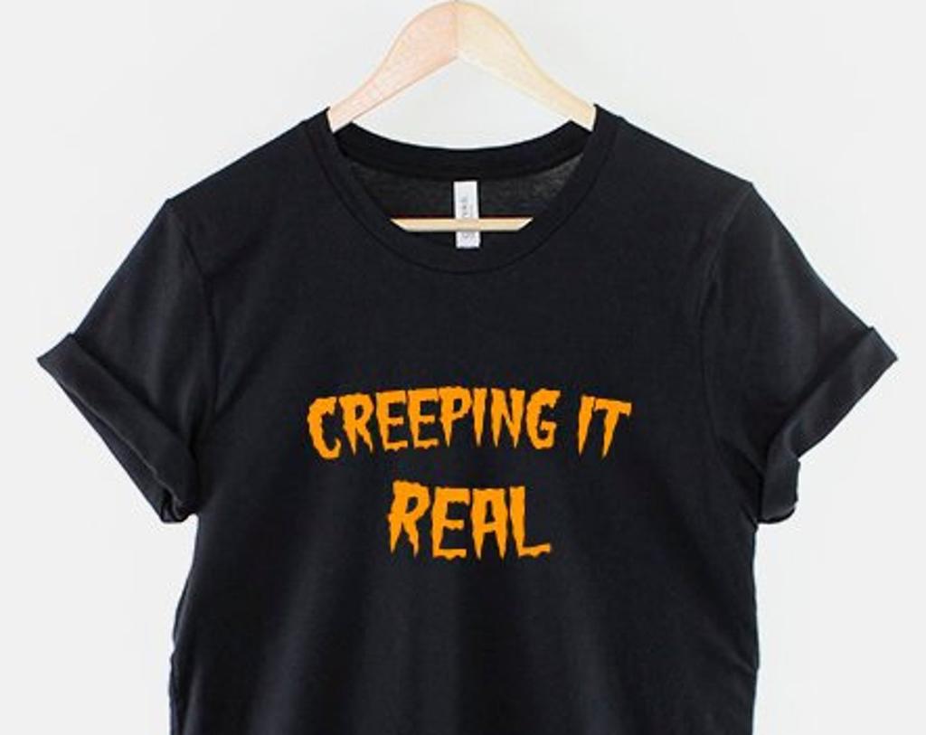 Creeping It Real Kids Shirt, Funny Halloween T Shirt for Boys Girls, Cute Spooky Graphic Tee, Trick or Treat Outfit