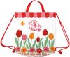 Marushin Gym BagKnapsackDrawstring Bag, Studio Ghibli Kiki's Delivery Service Jiji, for Girls, Jiji and the Tulip Fields,