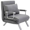 3 In 1 Sleeper Sofa Bed Function, Adjustable Backrest, Cushion, Guest Bed Linen Look, Folding Chair for Living Room Bedroom 65 X 69 X 80 Cm Light Grey