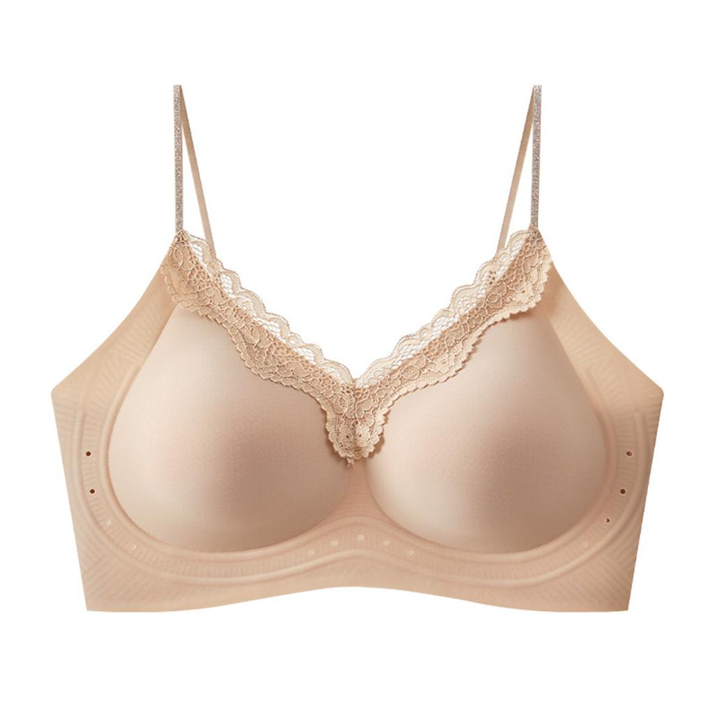 Women's Ultra-thin Jelly Underwear With Seamless Fine Sparkling Shoulder Straps, Comfortable And Cool Feeling, Beautiful Vest Bra