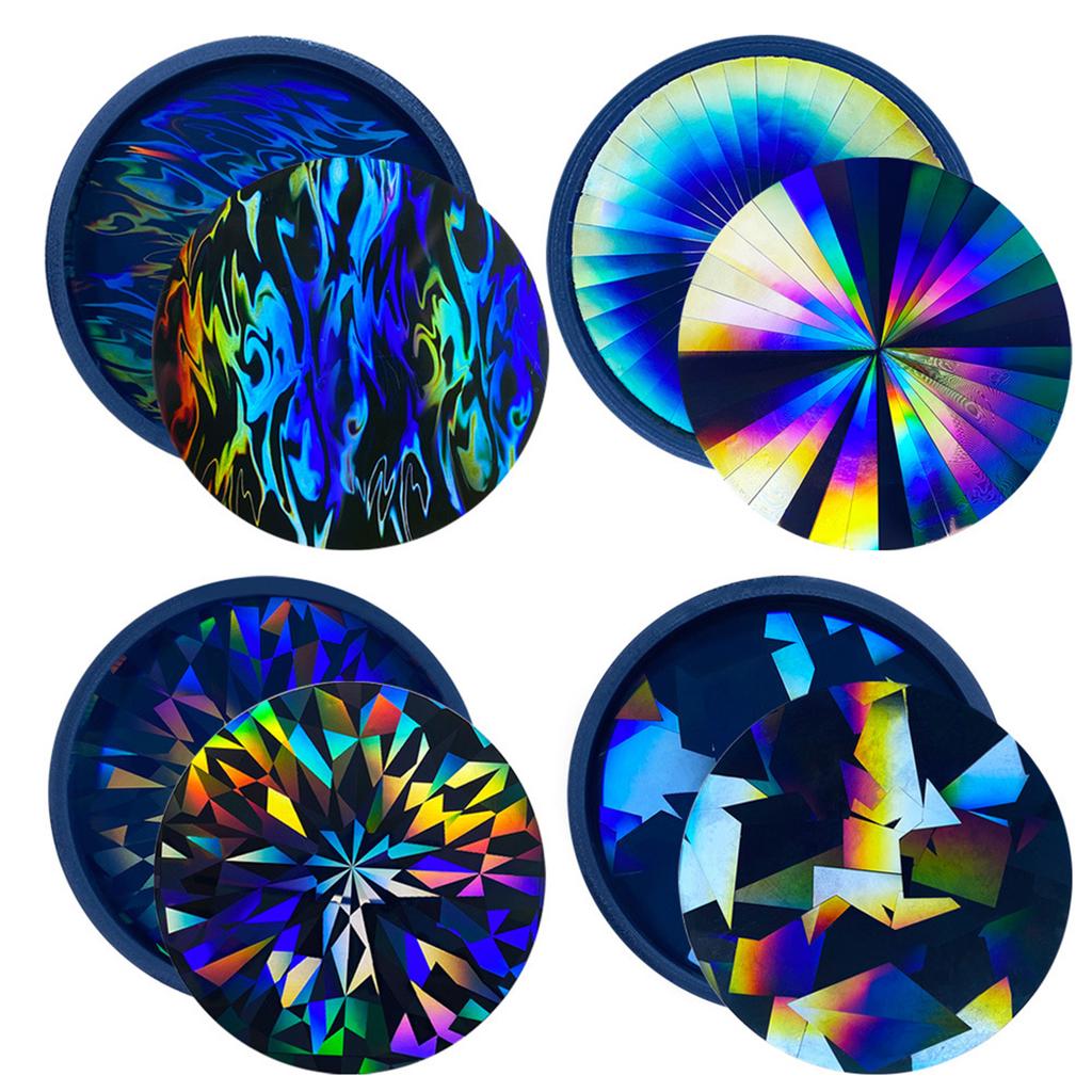 Holographic Light and Shadow Epoxy Resin Silicone Mold DIY Christmas Snowflake Coaster Mould Storage Tray Jewelry Making