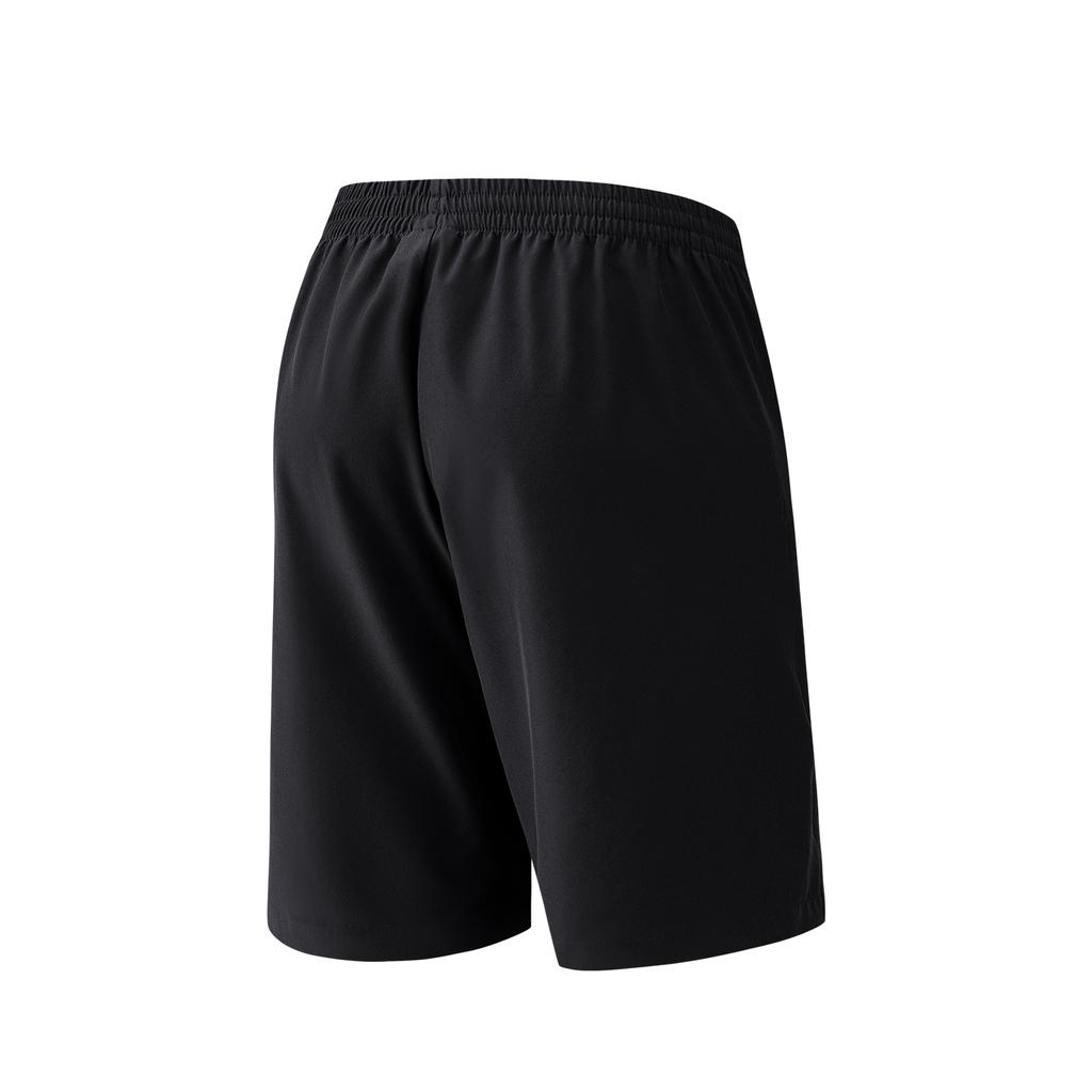 Anta Training Series Solid Color Logo Print Elastic Waist Straight Leg Sports Casual Woven Shorts Men Shorts Black 952627502-3