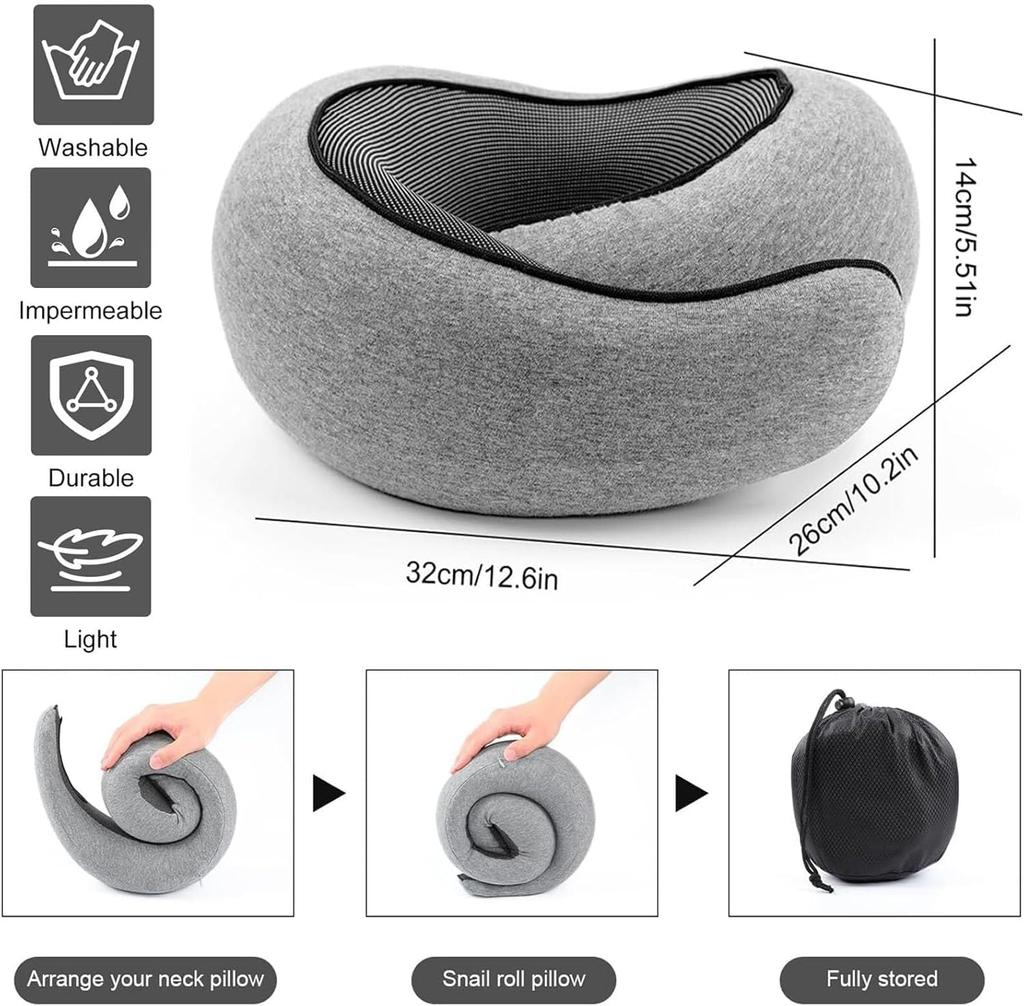 Airplane Travel Neck Pillow Cervical Vertebra Travel Portable Noon Break Aircraft U Type Of Pillow with Storage Bag Trip Supply