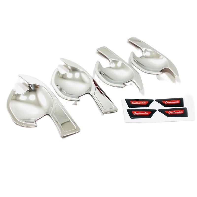 For Mitsubishi Outlander 2013 - 2015 2016 2017 2018   Door Handle Cover Bowl Frame Cover Trims Sticker Car Accessories