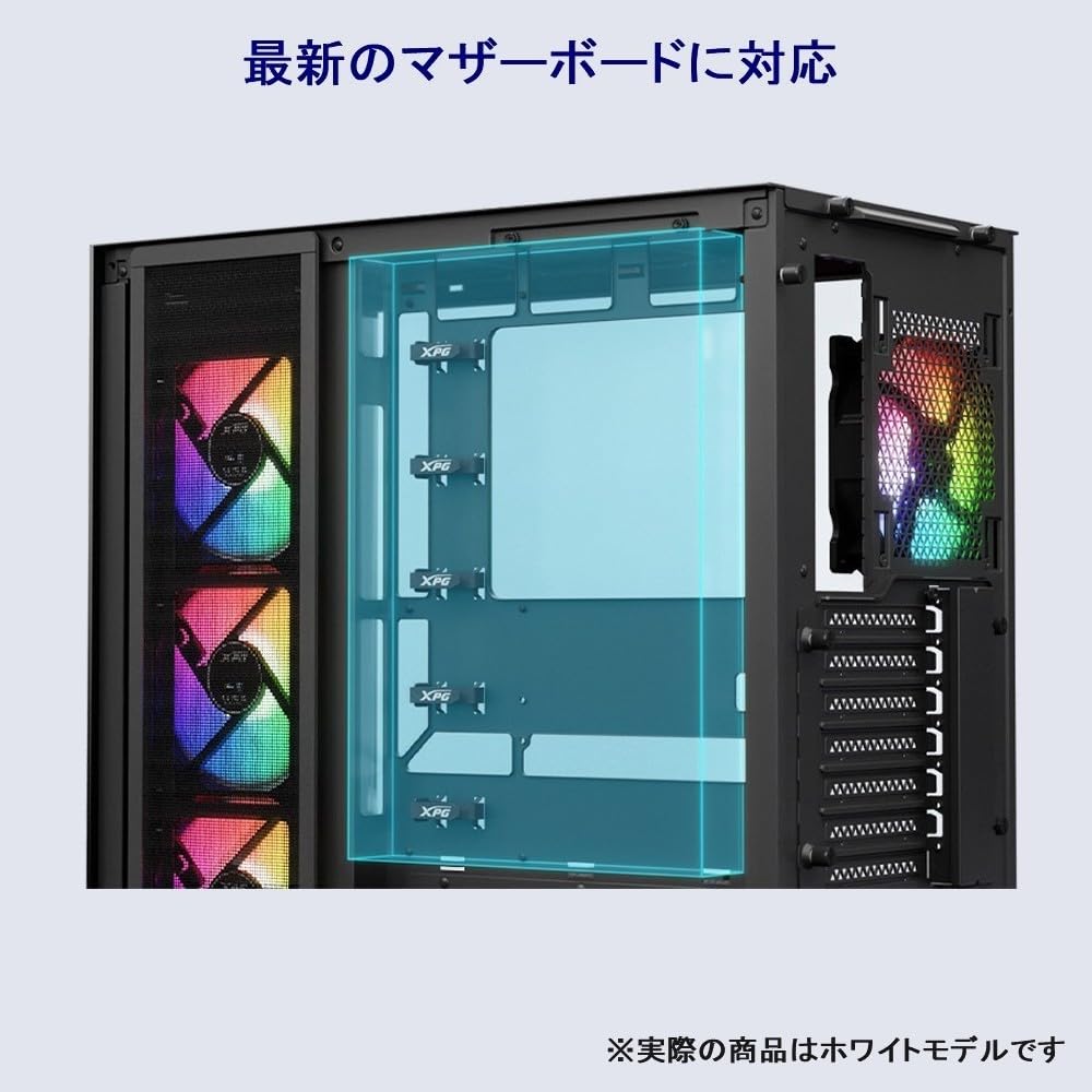 XPG INVADER X Pillarless Tempered Glass Showcase-Type Mid-Tower Cabinet, White INVADERXMTWOF-WHCWW-A