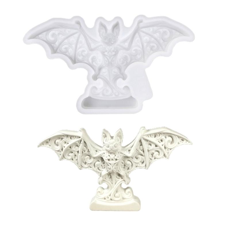 Halloween Resin Mold Bat Silicone Mold Decorative Bat Casting Form with a Flexible Body and Deep Sweeping Pattern for Gypsum, Masonry Mix, Halloween