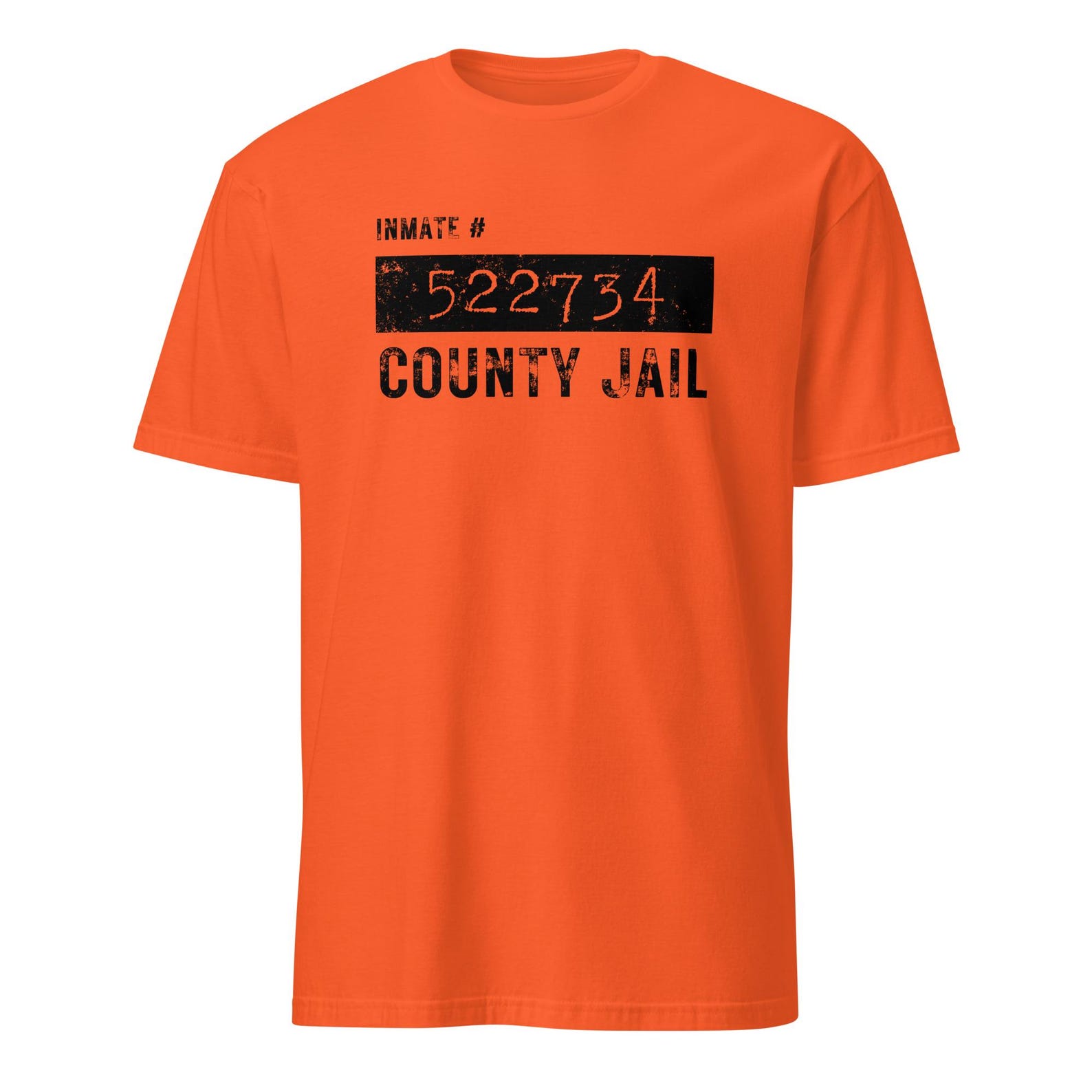 Inmate Costume Shirt, Distressed County Jail Tee, Halloween Outfit XL