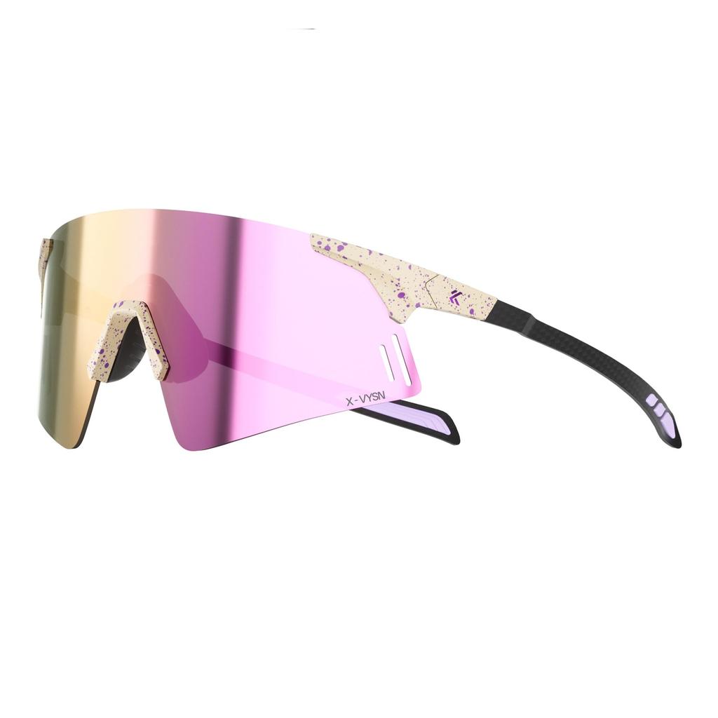 KAPVOE Sports Sunglasses for Men and Carbon Fiber Material Women, K428, (Running, Trekking, Cycling, Golf, Tennis, Hiking, Baseball) (Pink)