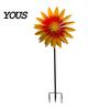 Rustic Metal Art for Lawn Sunflower Garden Stake, Spinning Flower Yard Ornament, Rustproof Decorative Windmill Courtyard Outdoor Patio Decoration