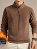 Men's Stand Collar Double-Sided Fleece Jacket - Thick, Warm, Zippered Autumn/Winter Cardigan