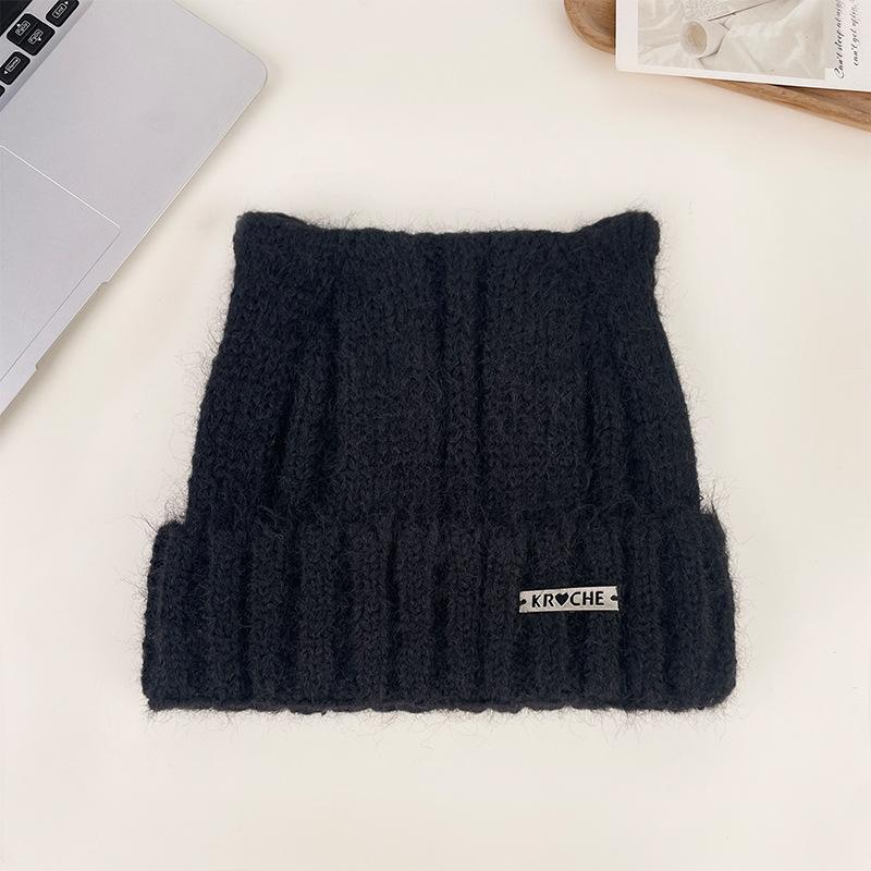 New knitted wool hat winter warm cold hat cute casual versatile headhat show face small wool hat