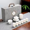 Dehua White Porcelain Lanolin Jade Kung Fu Tea Set