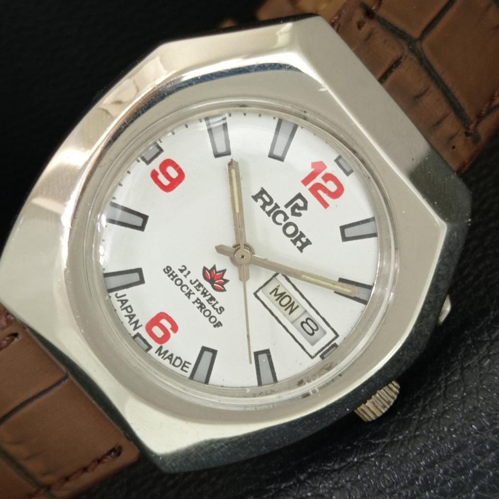 

AUTOMATIC VINTAGE RICOH R31 JAPAN MENS WHITE COLOR DIAL WATCH a707704-1