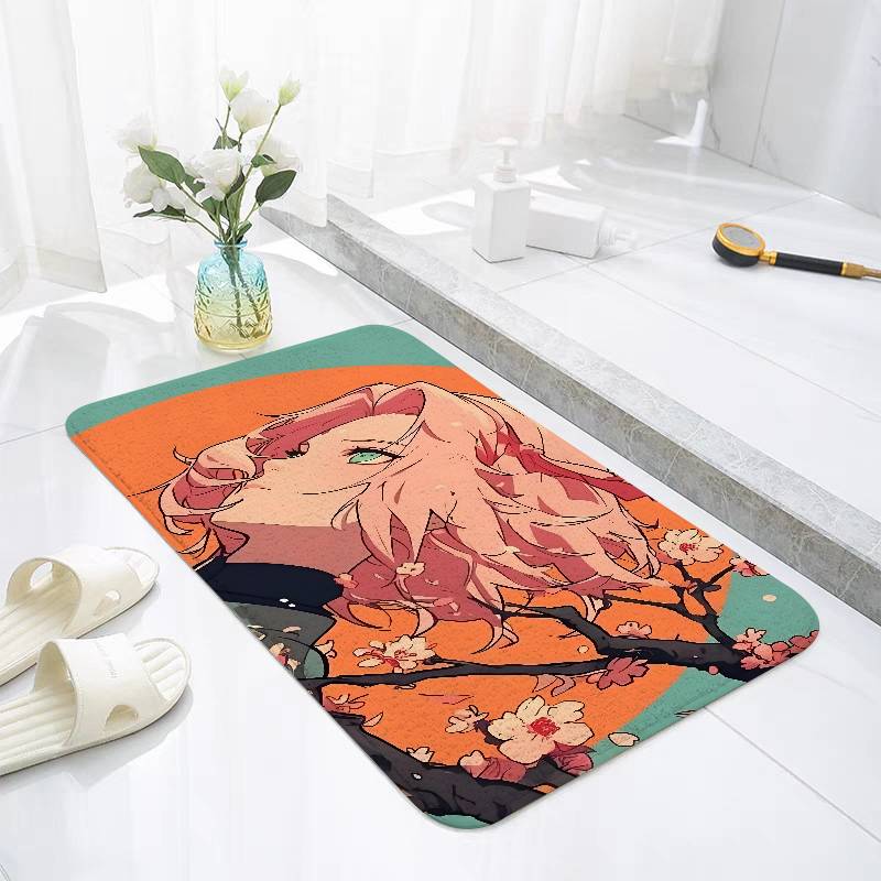 H-Haruno-N-narutoS-Sakura-Floor Mat For Living Room Sofa Floor Cushions Modern Soft Fluffy Home Rug For Bedroom Play Carpet