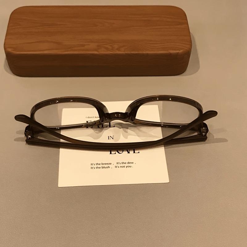 Vintage Large Frame Glasses Tea Brown-Stylish Frame Blue Light Blocking Glasses - Anti-Eyestrain Perfect for Office Everyday Use