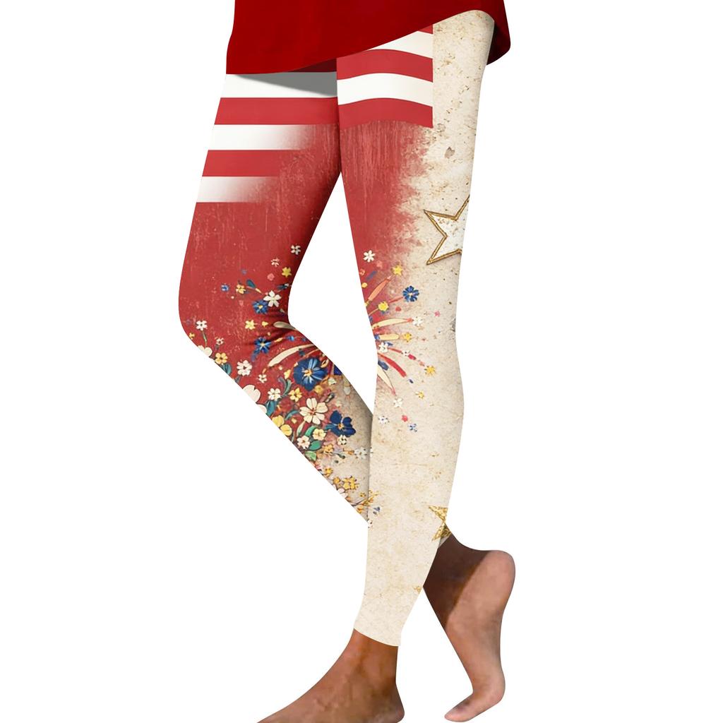 Women's Fashion Casual Print Straight-Leg Pants Outdoor Printed Slim Yoga Pants