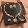 Bracelet Ring Earrings Combo Necklace Jewellery Set for Women Latest Stylish Design Fancy Crystal