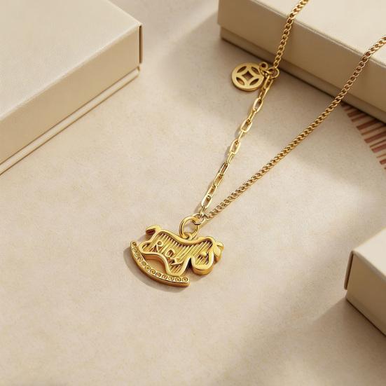 Horse Pendant Necklace Zodiac Animal Cute Horse Charm Necklace Women Chinese New Year Jewelry Birthday Gift for Daughter Her
