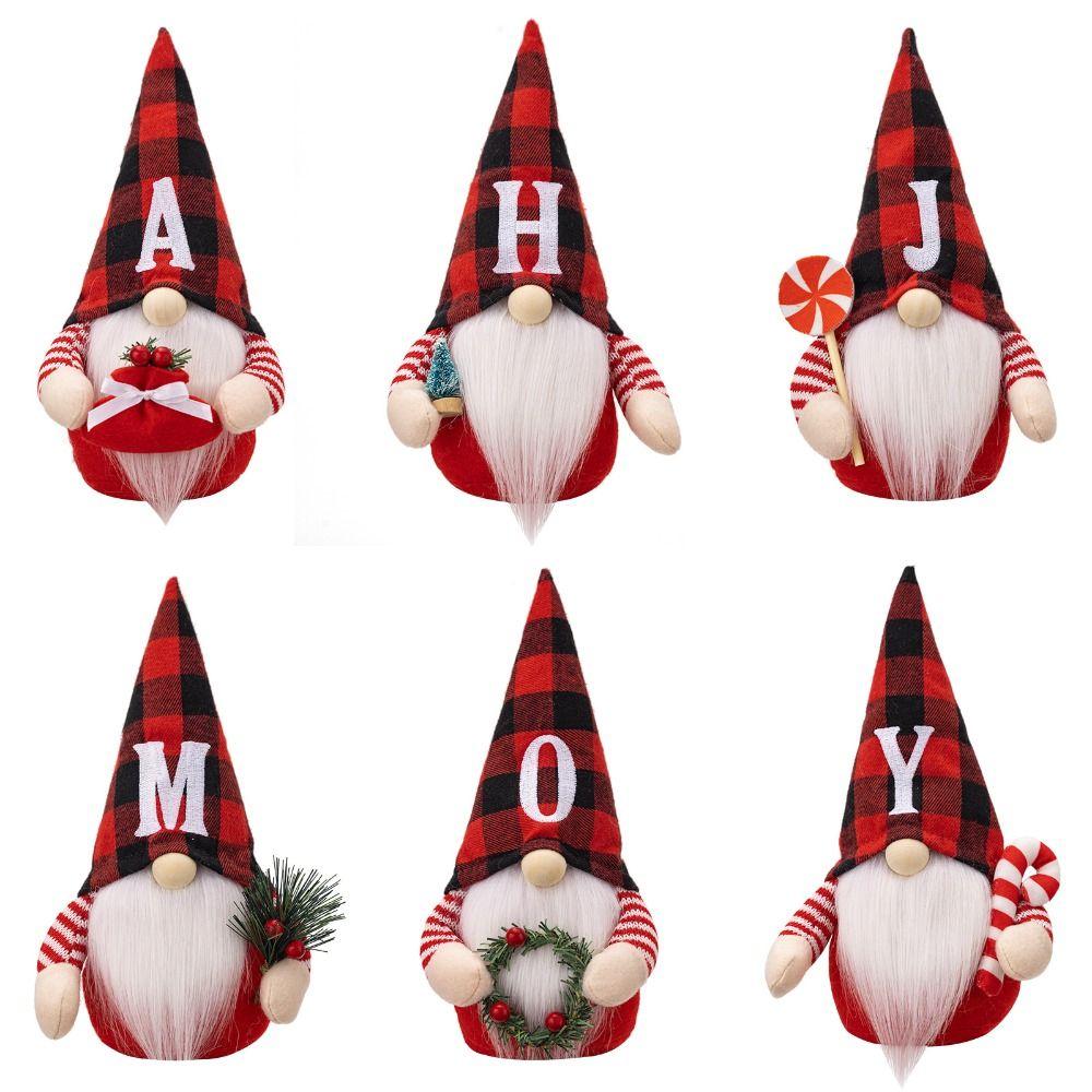 7 Letters Gnome Faceless Doll Ornaments Happy New Year Dwarf Doll Figurine  Kid Gifts