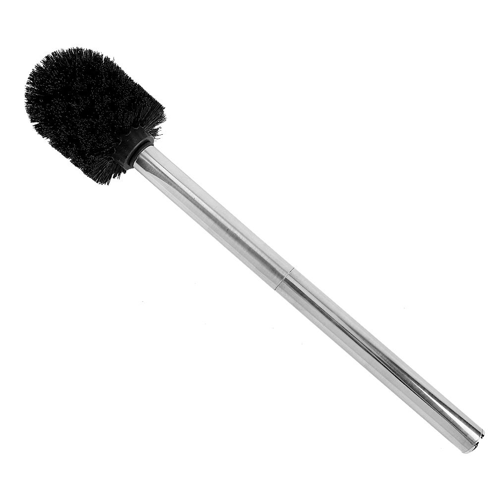 Nail Free Stainless Steel Handle Toilet Brush Set Home Hotel Bathroom Cleaning Tool (silver)