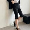 Mizqz Cool Span Side Slit Capri Leggings Pants