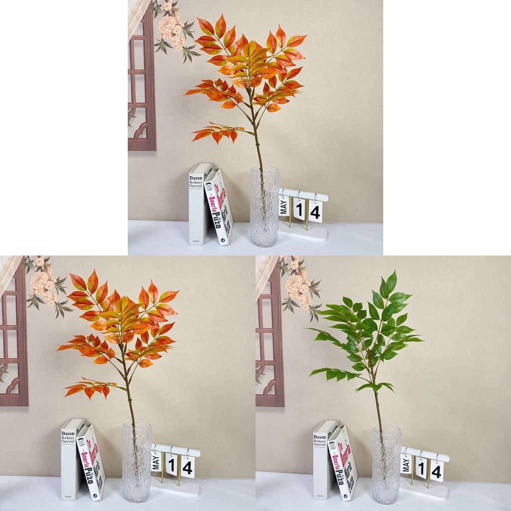 Faux Houseplant Home Decor With Silk Print Material For Living Room And Entryway