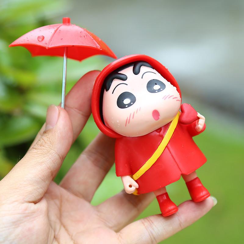 Shin Raincoat Crayon Chan Pvc Action Figure Model For Home Office Fans Anime