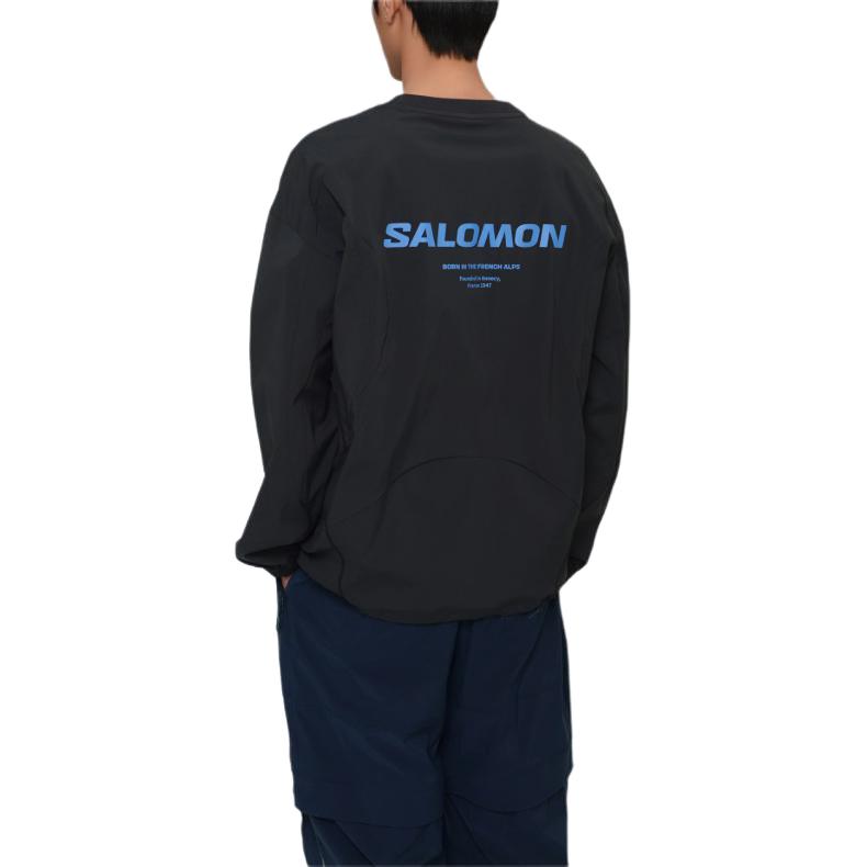 Men's SALOMON Sweatshirts Men's Navy Blue Black Crew Neck Moderate