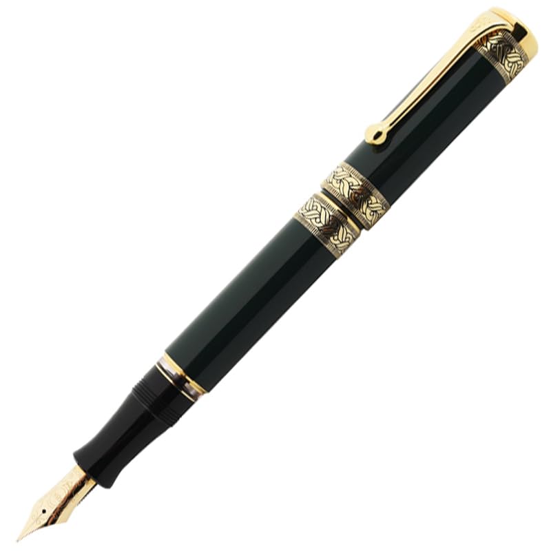 

AURORA aurora fountain pen Limited to 1265 pieces algieri green gt 18K Inhalation type Fine letter F 920-F