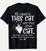 Whimsical Cat Lover Tee This Cat & Over There Cats Graphic Tee SIZE S‑5XL