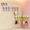 Adhesive Wall Hooks Punch-Free Hook Rack, Self Multi-Hook Organizer, Waterproof Heavy Duty 180 Degree Rotating Storage Hanger for Bathroom And