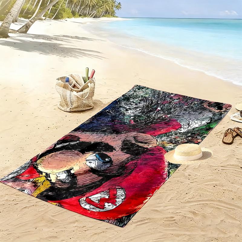 Super Mario Print Beach Towel, Large Soft Quick Dry Towel for Beach Camping Swimming