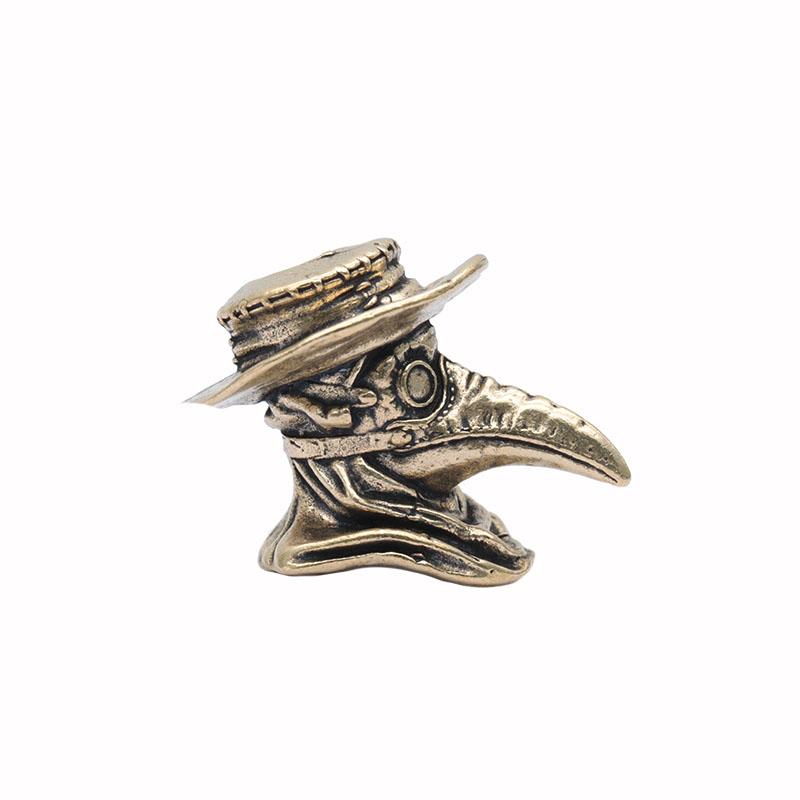 Medieval Europe Long Beak Mask Doctor Brass Knife Bead Lanyard Pendants DIY Paracord EDC Outdoor Tool Woven Hangings Accessories