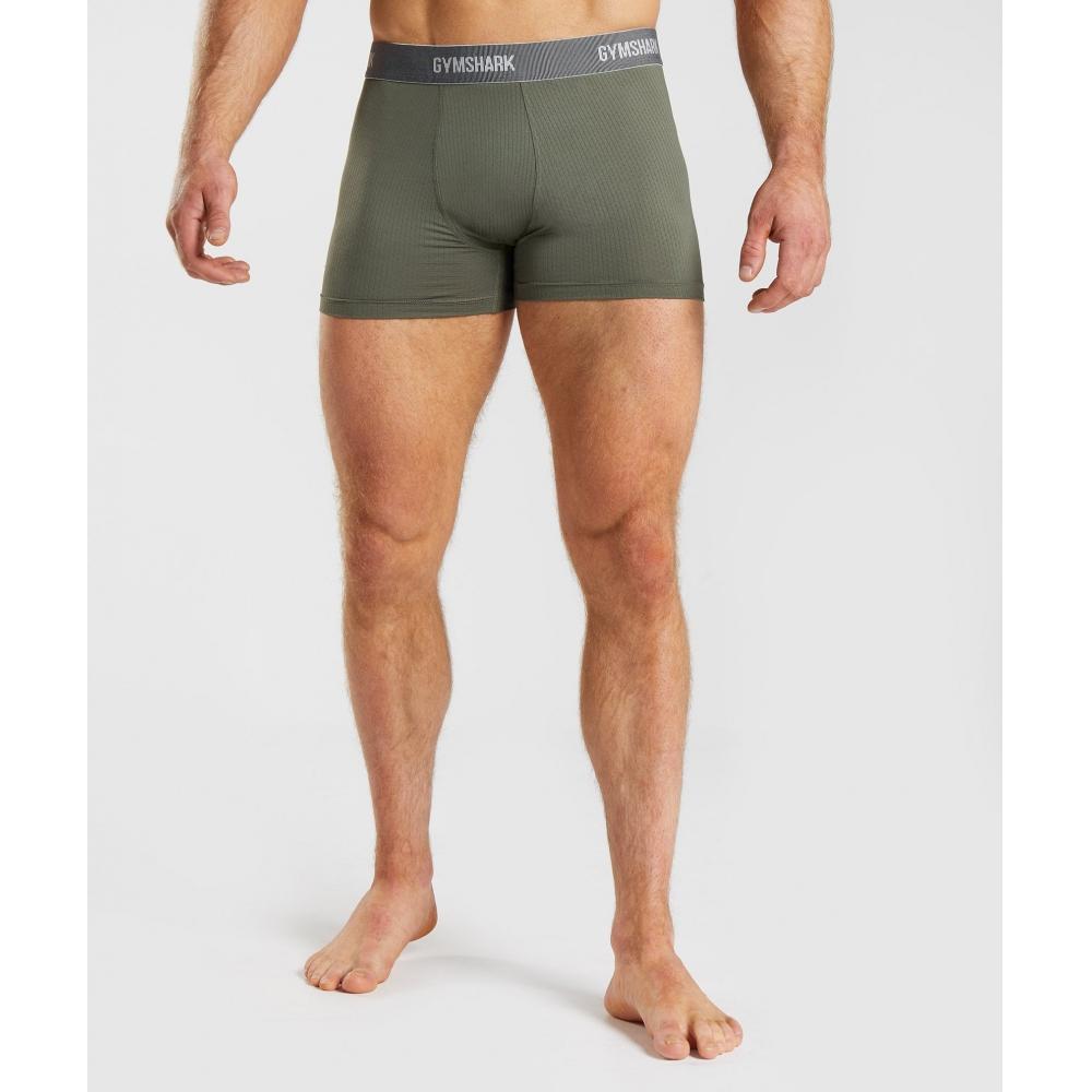 

Боксеры GYMSHARK Sports Tech, 2 шт., черные, оливковые A3A2P BBH2