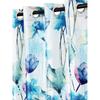 2 Pieces Abstract Flower Eyelet Polyester Long Door Curtains - Blue