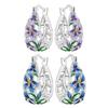 Orstarry S925 Silver Earrings Blue Purple Flower Iris Earrings Simple Fashion Jewelry For Women Birthday Gift