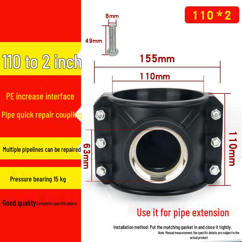 Stainless Steel PE Female Thread Increaser 25-110: Quick Water Distribution Saddle & Emergency Repair Fittings