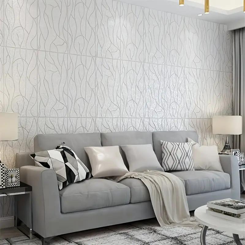 35*35cm Rejilla 3D Habitación Decoración Cálida Pegatinas de Pared Autoadhesivas Espuma Impermeable Anti-colisión Papel Tapiz Techo Fondo