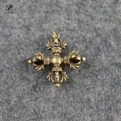 Copper Buddhism Dorje Cross Vajry Pestle Ornaments Home Decorations Accessories Brass Key Chains Pendants Desktop Decor Crafts
