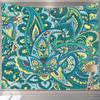Ethnic Tapestry Colorful Flowers Paisley Motifs Style Nature Doodle Tapestry Wall Hanging Decor for Bedroom Living Room Dorm