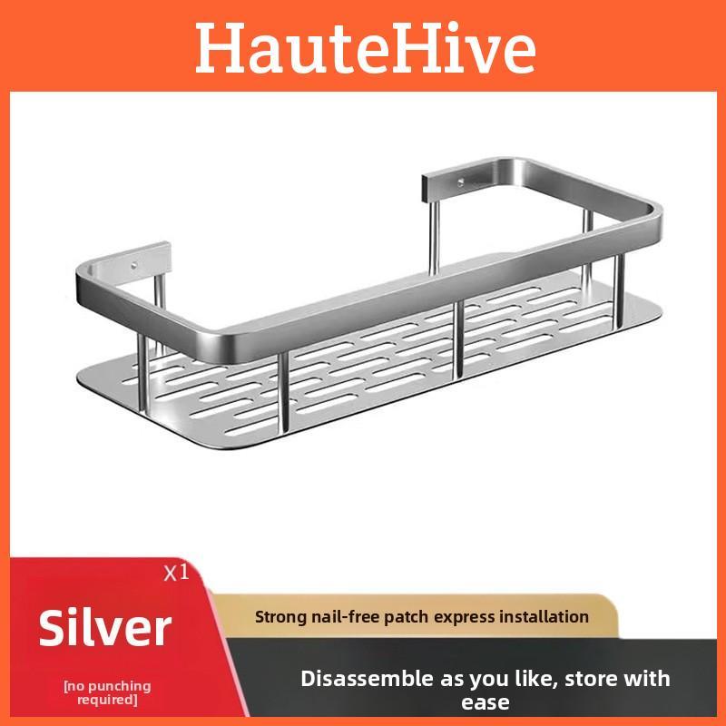 Jednopatrový sprchový caddy Odolný hliníkový Nerezavějící Nálepkový regál Koupelna