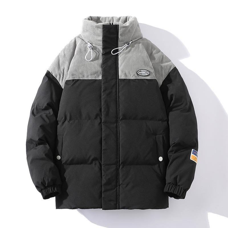 Winter New Men's Stand-up Neck Padded Jacket Men's Cotton-added Thickened Padded Jacket Trendy Loose Padded Jacket Men's Trendy