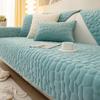 Geometric Pattern Plush Sofa Cushion New Winter Thickened Anti Slip Sofa Cover Minimalist Modern Sofa Fully Covered with Dustproof Cloth