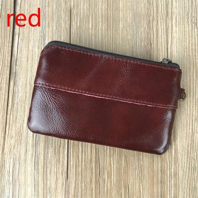 Pánská kožená vintage peněženka na zip, pouzdro na karty